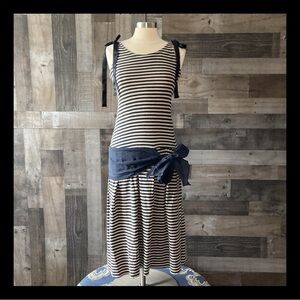 Handmade dropwaist 1920s flapper dress large stripes Halloween costume party